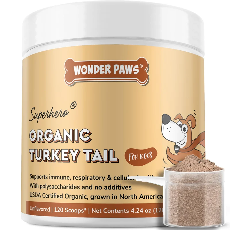 Wonder Paws Poudre de Queue de Dinde – Immunité et Santé pour Chiens (120 g)