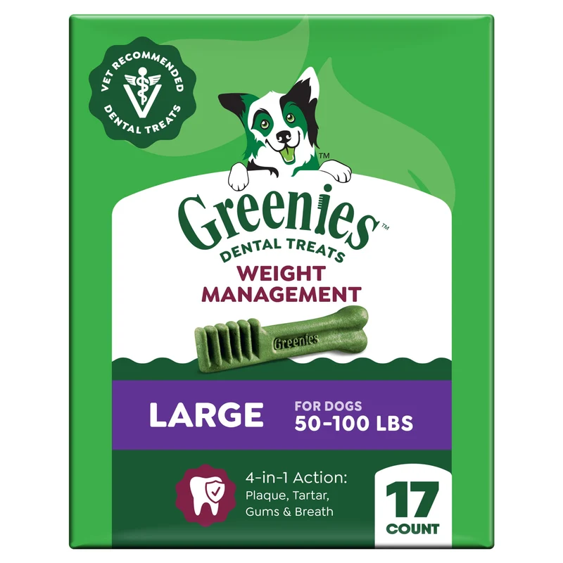 Greenies – Friandises dentaires naturelles pour chien adulte, grande taille, 27 oz, 17 bouchées | Contrôle plaque et tartre, haleine fraîche