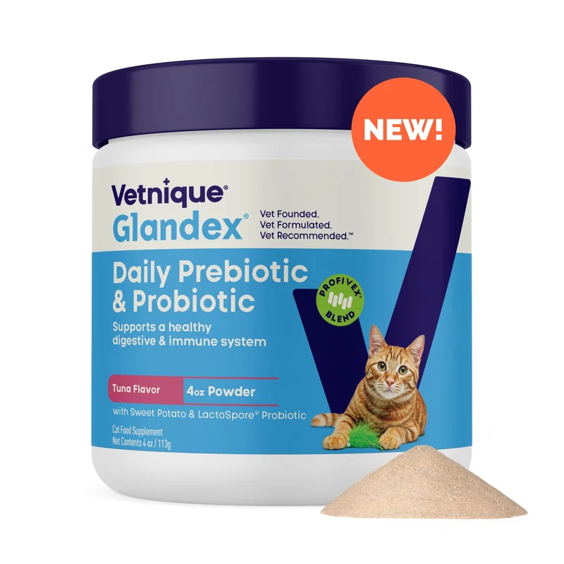 Vetnique Glandex Chat – Poudre Probiotique au Thon pour Digestion et Glandes Anales