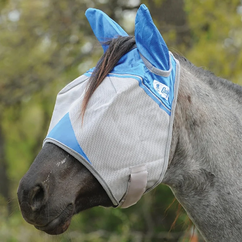 Cashel Crusader Masque Anti-Mouches Standard avec Oreilles – Bleu pour Cheval