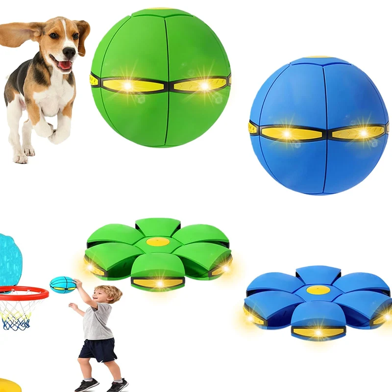 OOXYG - Lot de 2 Balles Magnétiques Magiques Rebondissantes et Disque Volant – Jeu Interactif Vert et Bleu, Intérieur & Extérieur