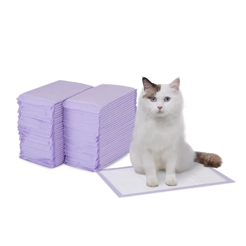 Amazon Basics Recharges Tapis Litière Senteur Fraiche – Lot de 60 (Blanc/Violet)