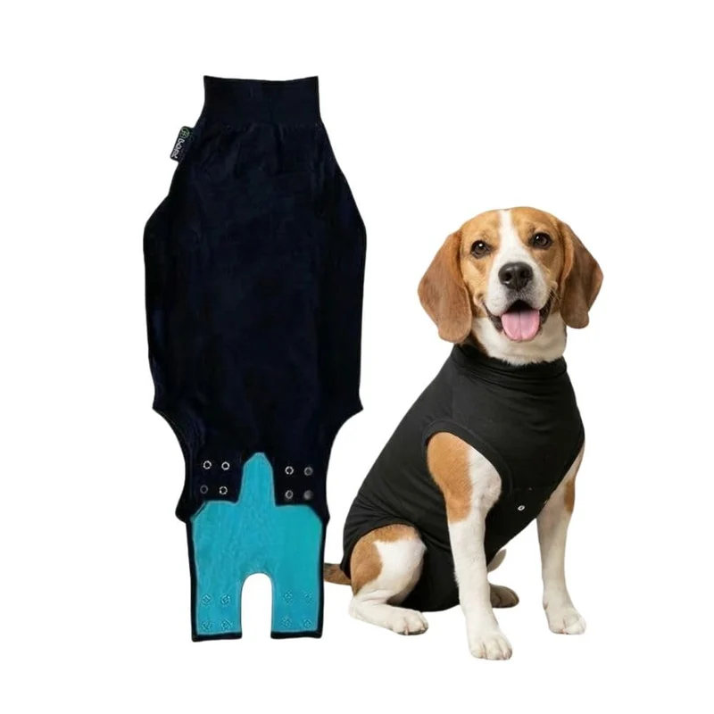 Suitical Recovery Suit pour chiens – Vêtement post-chirurgie respirant avec système Clip-Up