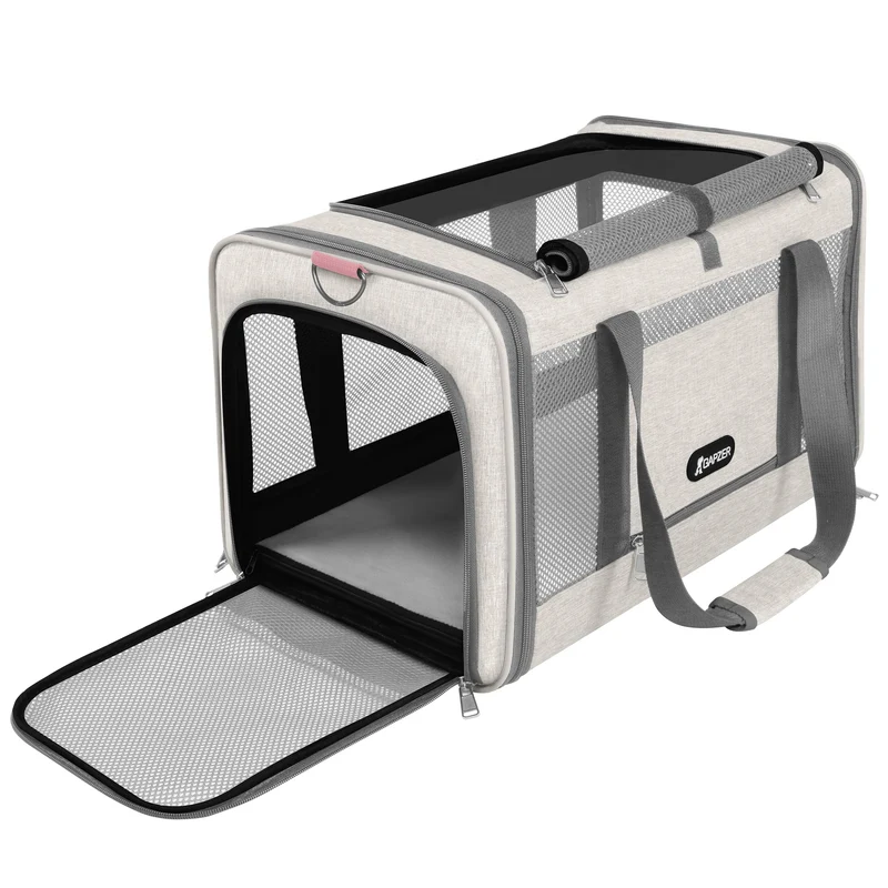 GAPZER Transporteur pour Chat – Approuvé American Airlines, 46 x 28 x 28 cm, Sac de Transport Souple et Translucide