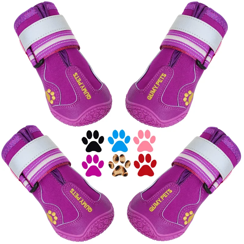 QUMY Chaussures pour Chiens Grands – Bottes Anti-Dérapantes, Protection des Pattes