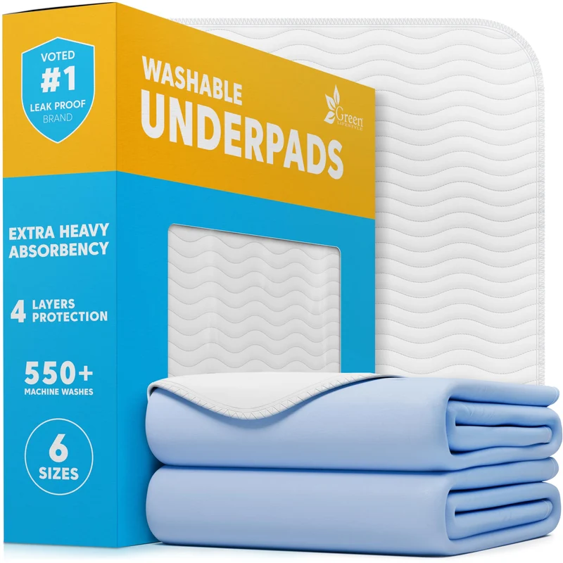 GREEN LIFESTYLE Protège-drap Lavable Grand Format 48x48 — Lot de 2