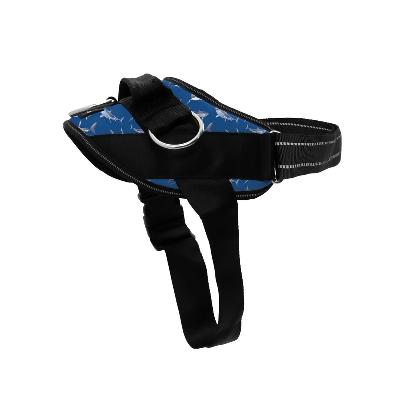Harnais essentiel SHAWNCO pour chien – Sans tirage, 3 points d’attache, réfléchissant, réglable et rembourré (Blanc Requins, S)