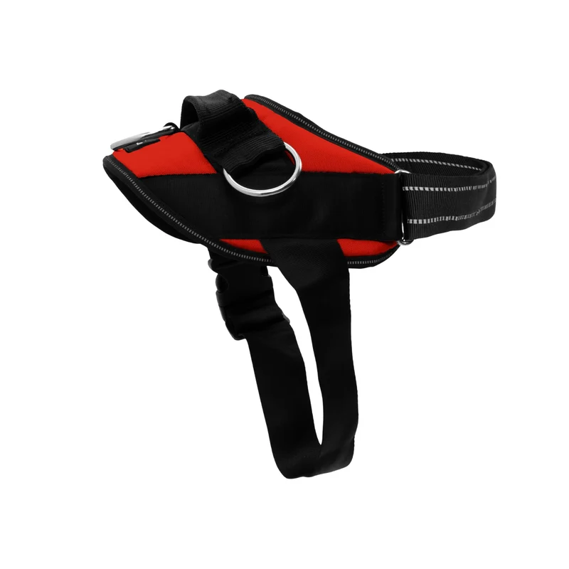 Harnais ShawnCo Essential pour Chien — Pas d’étranglement, 3 points d’attache, réfléchissant | Rouge Mustang, Taille S