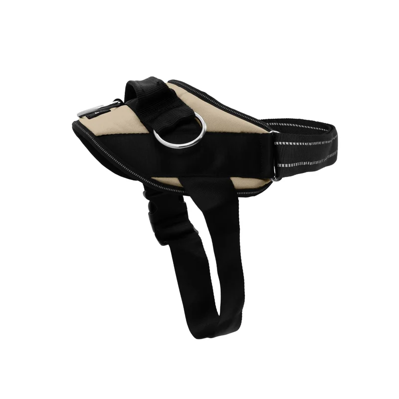 SHAWNCO Harnais Chien Essential – Sans Étranglement, 3 Anneaux, Réglable et Réfléchissant (Couleur Bois Flotté, XL)