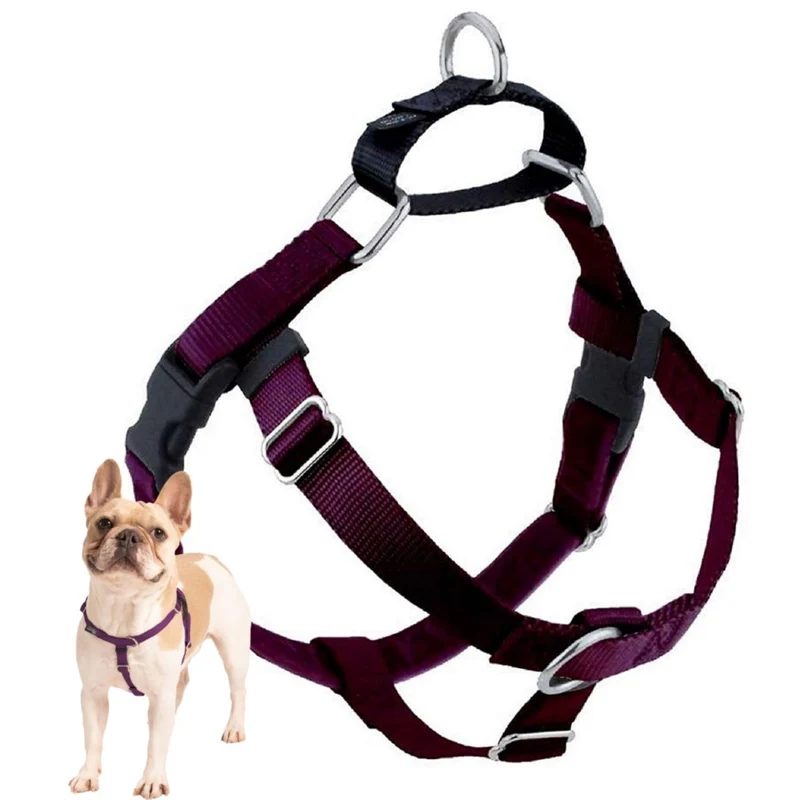 2 Hounds Design Freedom No Pull Harnais — Ajustable, Confort et Contrôle, Fabriqué aux États‑Unis, Bourgogne
