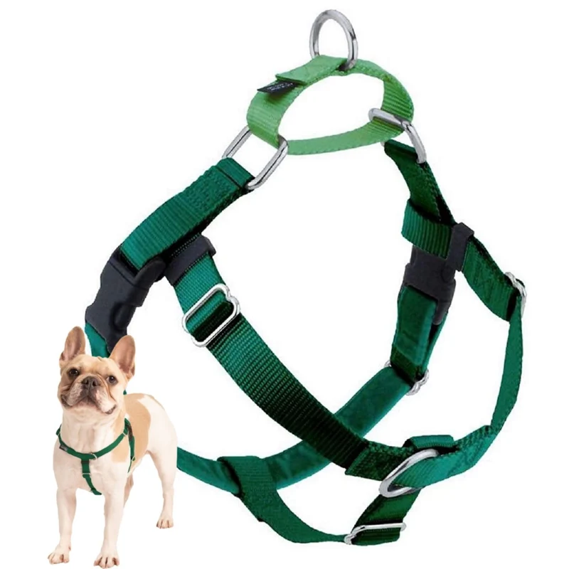 2 Hounds Design Freedom Harnais anti-traction – Ajustable, Confort et Contrôle, Fabriqué aux États‑Unis, Vert Kelly