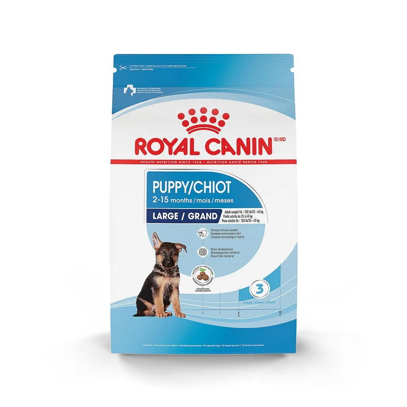 Royal Canin Taille Santé Nutrition – Croquettes sèches pour chiots de grande race (sac 4 lb)