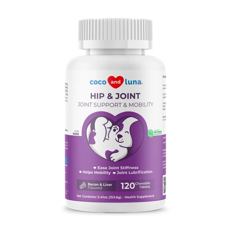 Coco et Luna – Supplément Hanche et Articulations pour Chiens | Glucosamine, Chondroitine et MSM – 120 Comprimés à Mâcher