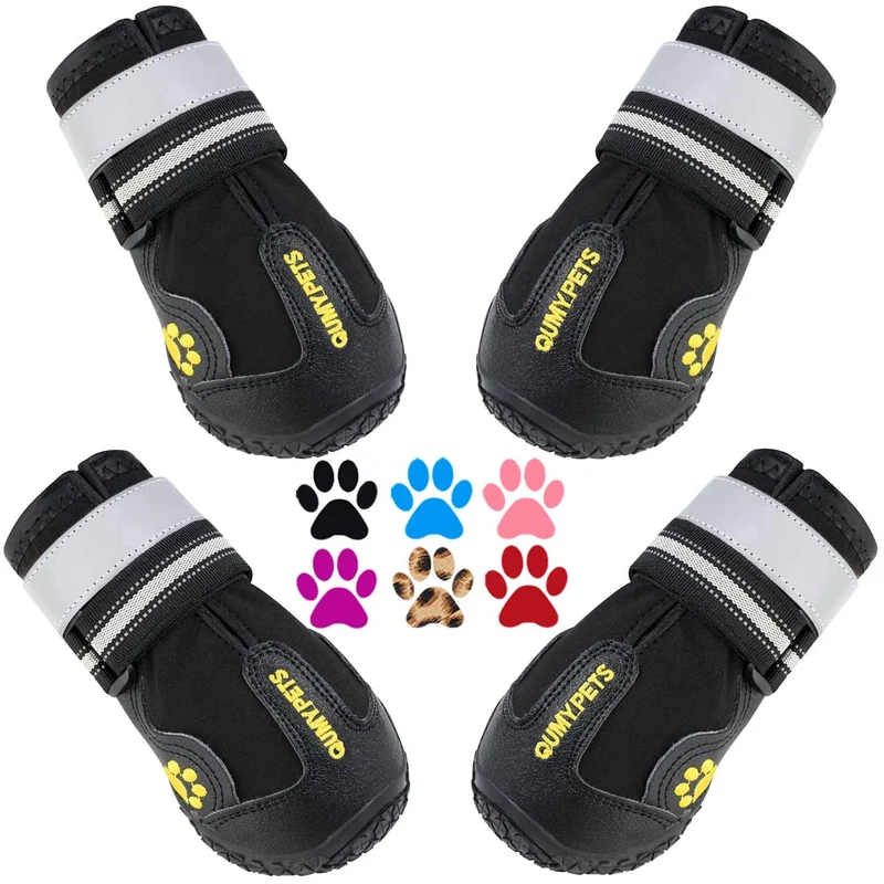 Bottes QUMY pour Chien Grand – Protection des pattes en Hiver et Été, Antidérapantes et Imperméables