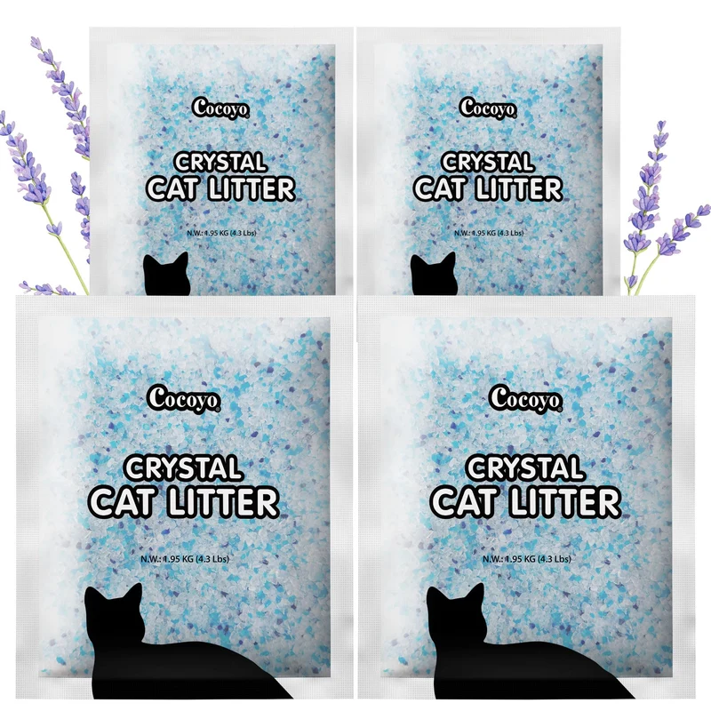 COCOYO Litière Cristaux Lavande – Gel Silice 4x4,3 lb | Fraîcheur Durable