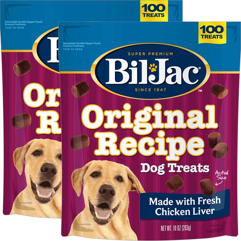 Bil-Jac Recette Originale – Friandises d’entraînement pour chiens au foie de poulet, sachet à fermeture double 20 oz (2 x 10 oz)