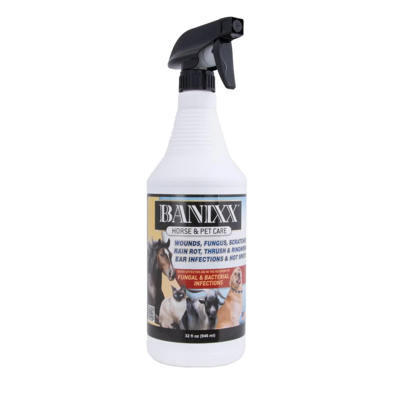 BANIXX Spray Soin Chevaux et Animaux – Soin de la peau, sans alcool, sans odeur, 946 ml – Fabriqué aux États-Unis