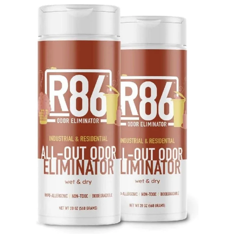 R86 Éliminateur d'Odeurs Industriel Tout-en-Un – Formule Naturelle, Usage Humide ou Sec, Biodégradable