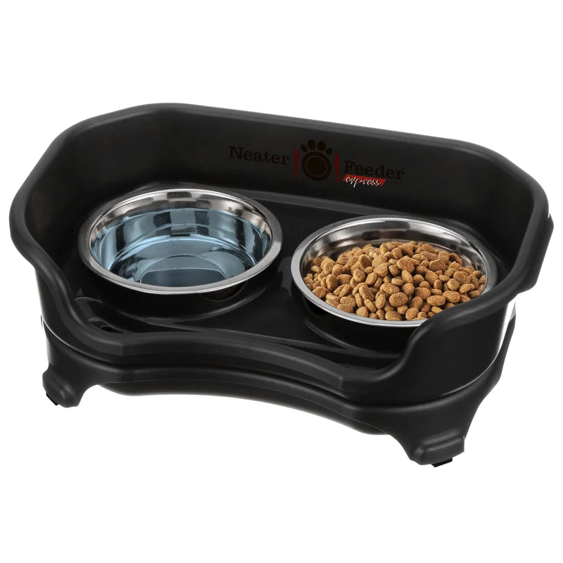 Neater Feeder Express – Station repas élevée anti-déversement en inox pour chats (noir)