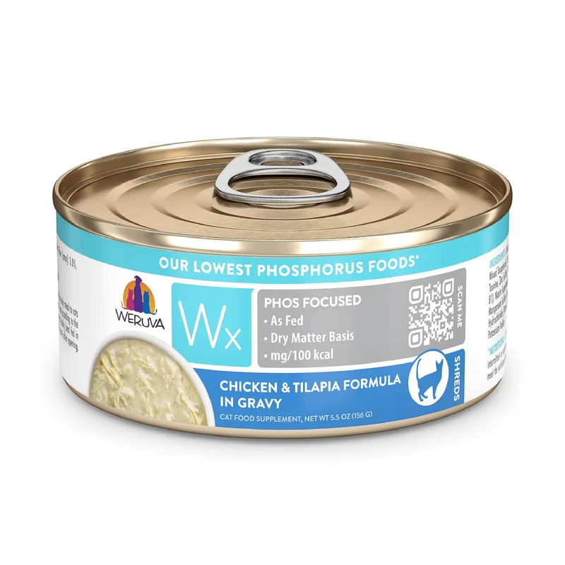 Weruva Wx Phos Focused Poulet et Tilapia en Sauce – Boîte 5,5 oz, Pack de 8