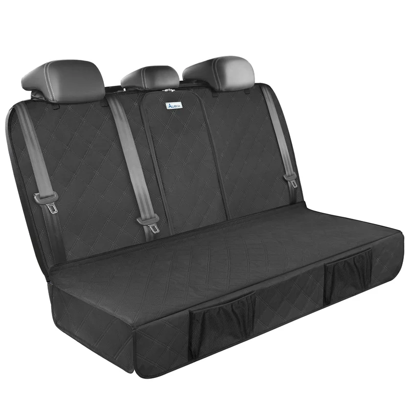 ALLANSING Couvre-banquette arrière 900D – Étanche, Antiderapante, 3 Ceintures et Accoudoir Compatibles