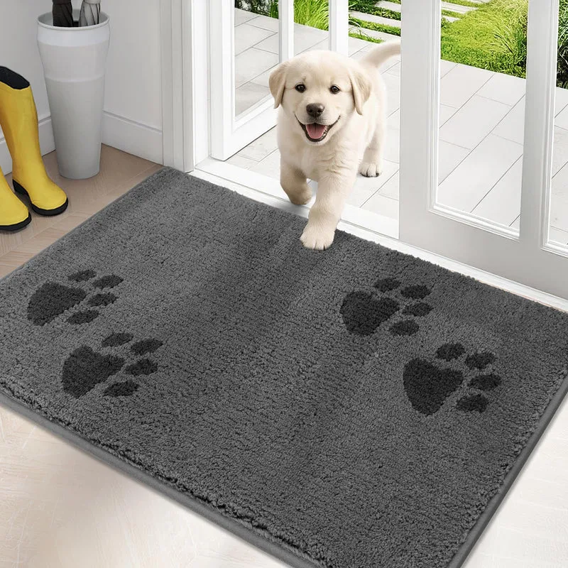 PURRUGS Paillasson collecteur de saletés et d’humidité 61 x 90 cm – Tapis d’entrée en microfibre, antidérapant, lavable