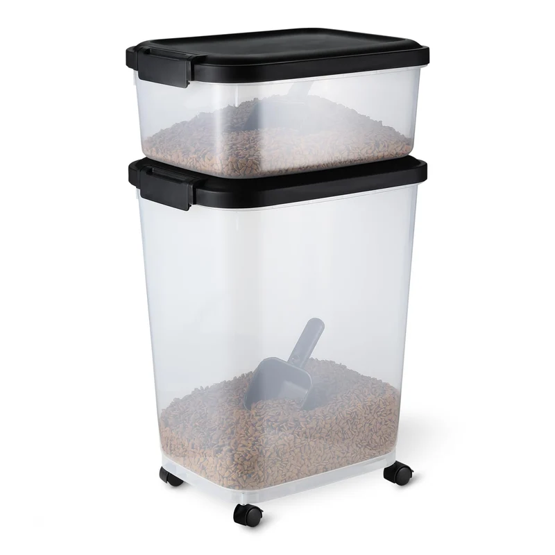 Amazon Basics – Ensemble Conteneurs Nourriture Animaux 10 lb et 30 lb avec Pelle