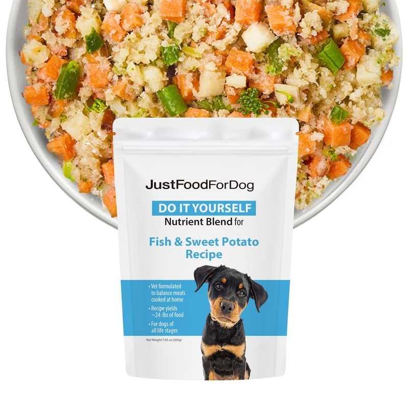 JustFoodForDogs Nutrient Blend — Mélange Nutritif Poisson et Patate Douce pour Chiens