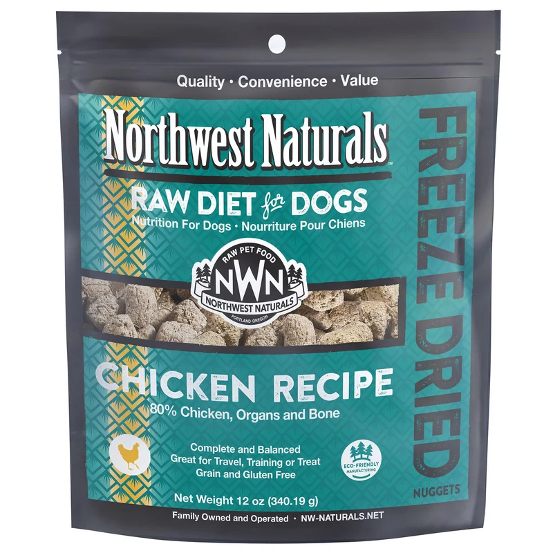 Northwest Naturals Nourriture pour chien au poulet – Bouchées mini, Sans céréales, Haute protéine, 340 g