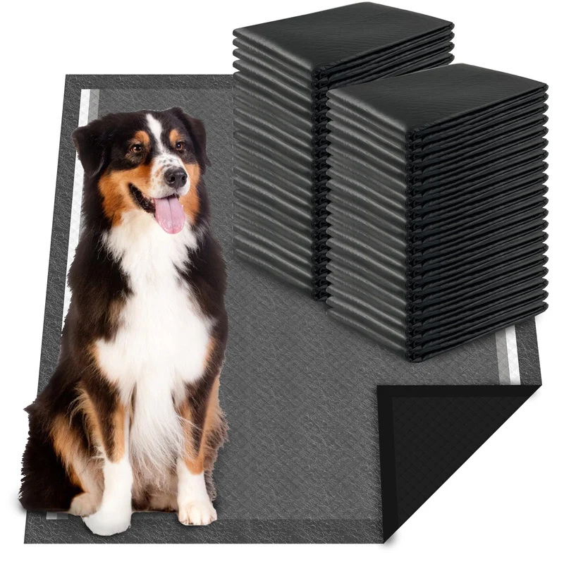 Dogcator Tapis Pipi Chiot XL Charbon Actif – 40 Tapis Absorbants Ultra-Larges 28 x 34 pouces