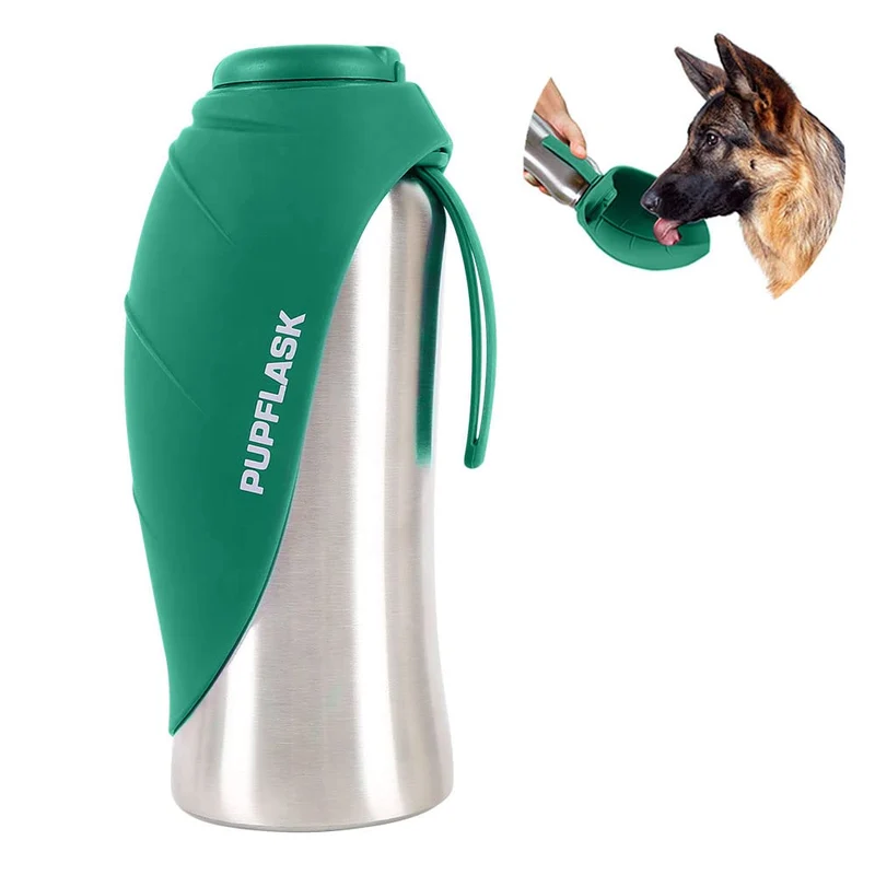 PupFlask Grande Bouteille d'Eau pour Chien – 27 onces ou 40 onces | Distributeur d'Eau de Voyage Portable | Tuff Pupper