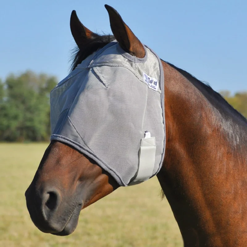 Cashel Crusader Masque Anti-Mouches – Gris, Taille Standard | Vision claire et confort