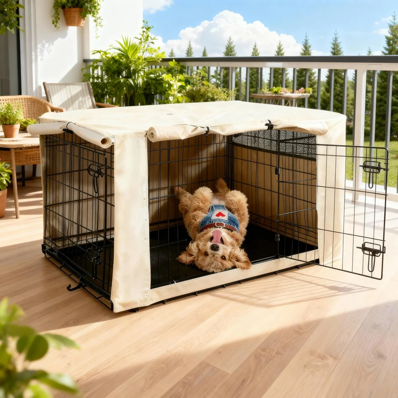 HiCaptain Couvre-Caisse Chien 30L x 19W x 21H Beige – Respirant, Étanche et UV-Résistant