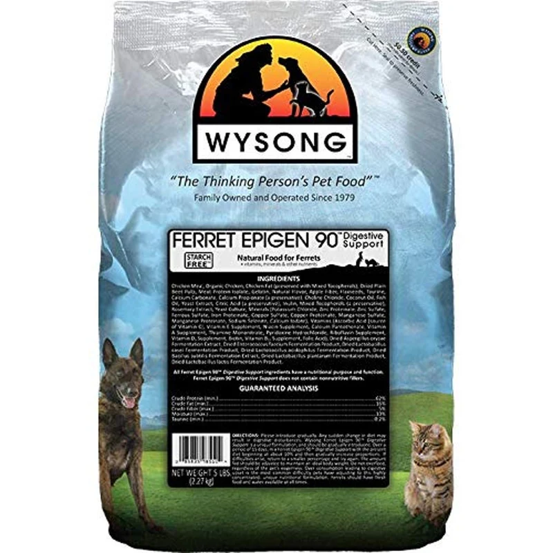 Wysong Furet Epigen 90 – Soutien digestif, nourriture sèche pour furet, sac 2,27 kg