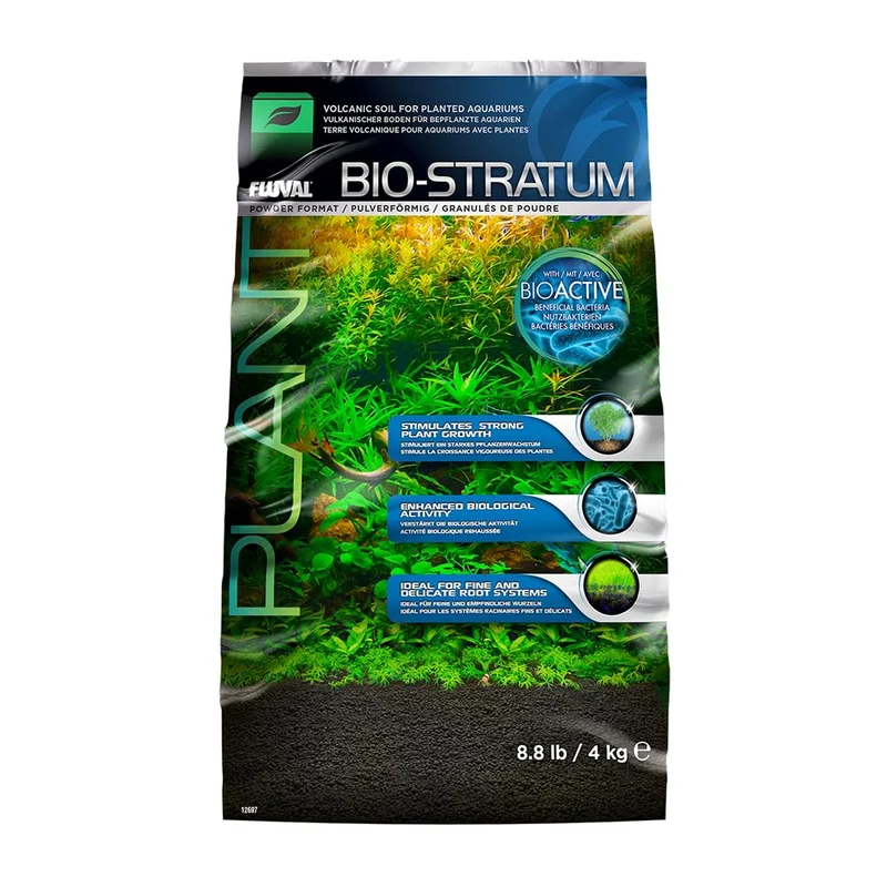 Fluval Bio-Stratum Terre Volcanique Naturelle Riche en Minéraux – Substrat Aquarium 8,8 lb