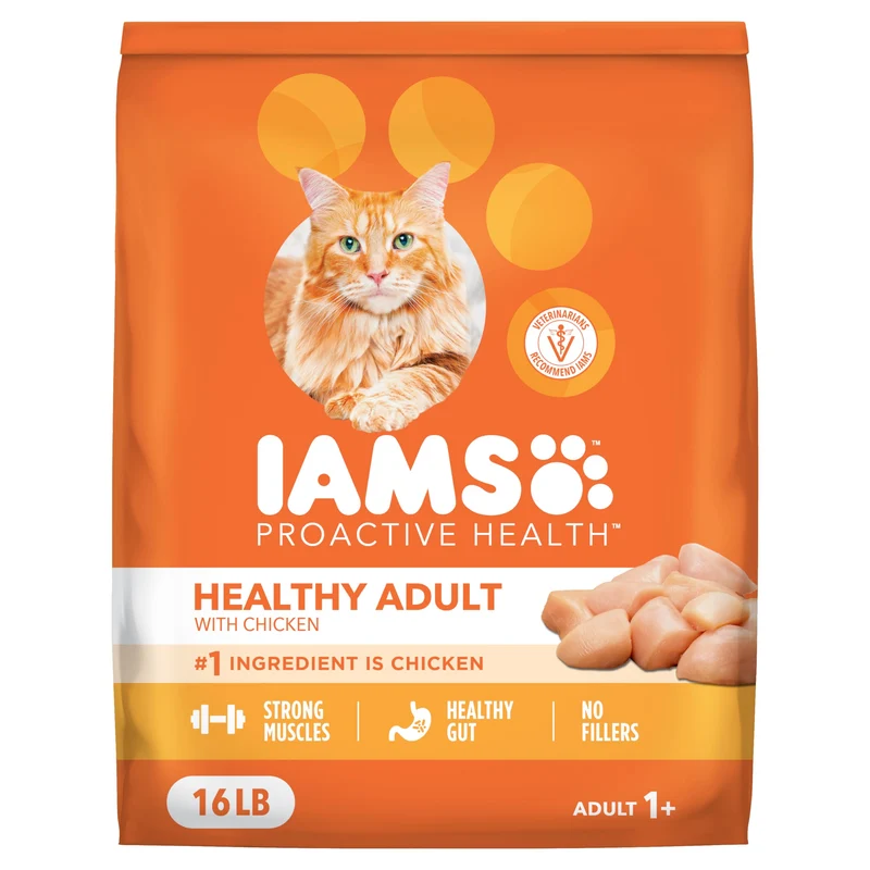 IAMS Proactive Health – Croquettes sèches pour chat adulte au poulet, 16 lb