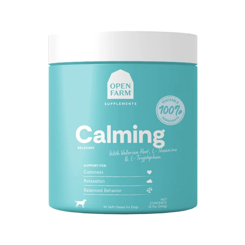 Open Farm Calming Chews — Complément pour chien, calme et réduction de l’anxiété, 90 bouchées (360 g)