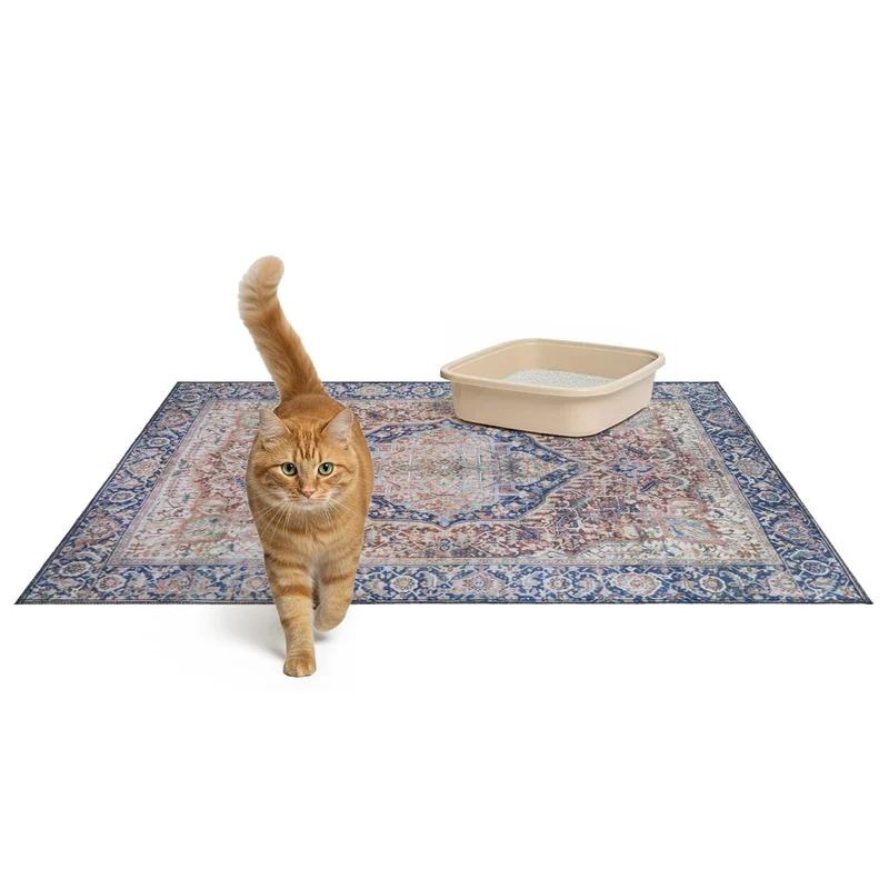 Lovewag Pets Tapis Litière Chat 2 Pack – Grand 36x48, Lavable en Machine, Imperméable et Antidérapant – Couleur Rustic Terracotta