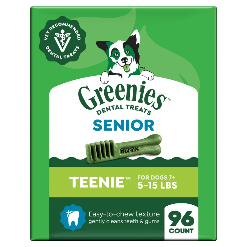Greenies Friandises Dentaires Aging Care pour Chiens – Senior (7+) 5–15 lb, Petite Taille, Lot 96 (27 oz)