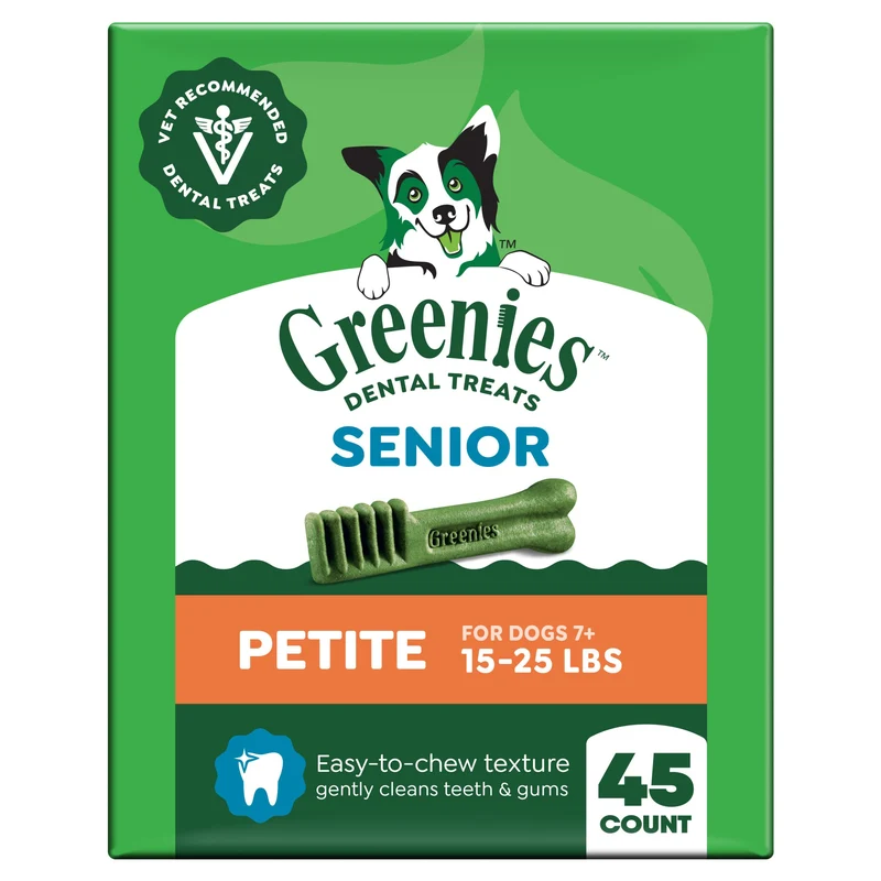Greenies Friandises Dentaires pour Chiens — Soin Adulte Âgé, Petite Taille, 27 oz, 45 Friandises