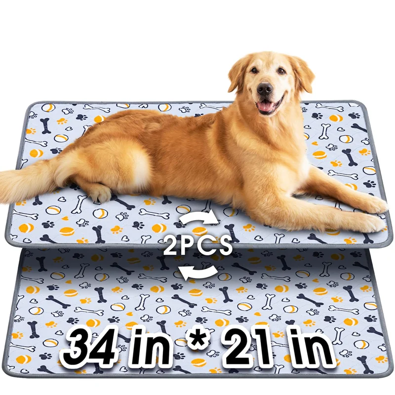 Hompet Tapis Pipi Lavables 34 x 21 pouces (86 x 53 cm) – Lot de 2, Absorbants et Antidérapants