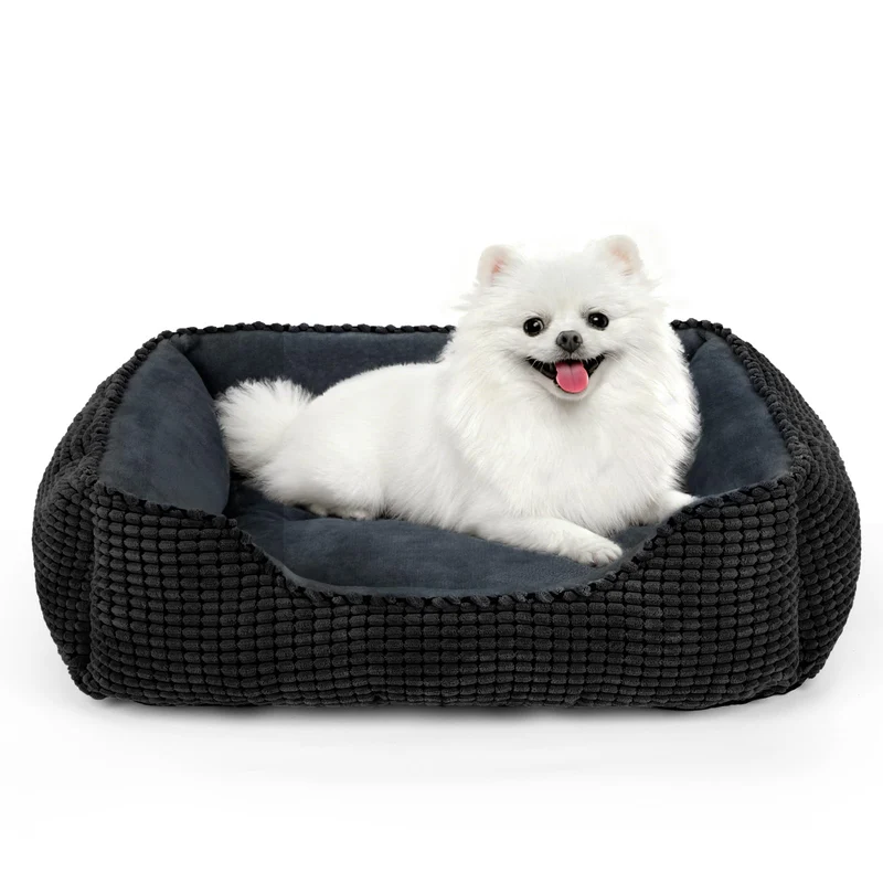 MIXJOY Lit Chien Moyen Rectangulaire Lavable – Confort Doux, Base Antidérapante, Tailles Multiples