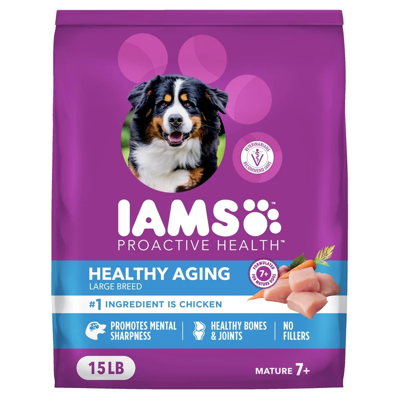 IAMS Proactive Health : Croquettes pour Chiens de Grande Taille Mature – Adulte Senior au Poulet, 15 lb