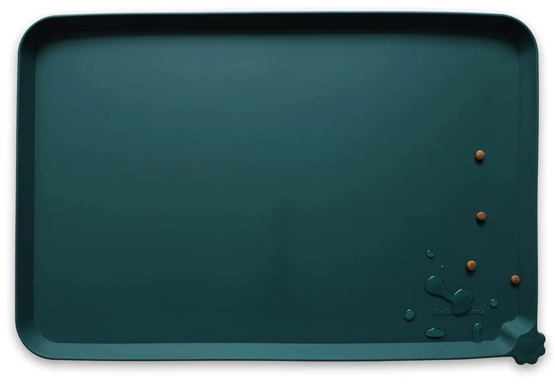 Tapis en silicone antiglisse Hoki Found – Grand tapis repas chiens et cats, 24 × 16 pouces, cèdre sombre