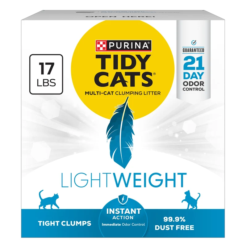 Purina Tidy Cats Litière Ultra-Légère Action Instantanée – Contrôle des Odeurs, Multi-Chats, 99,9 % Sans Poussière, Boîte 7,7 kg