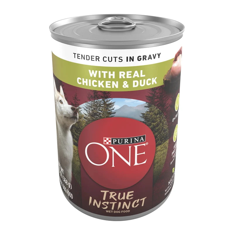 Purina ONE Haute Protéine Tender Cuts en Sauce – Poulet et Canard, Pack 12 × 13 oz