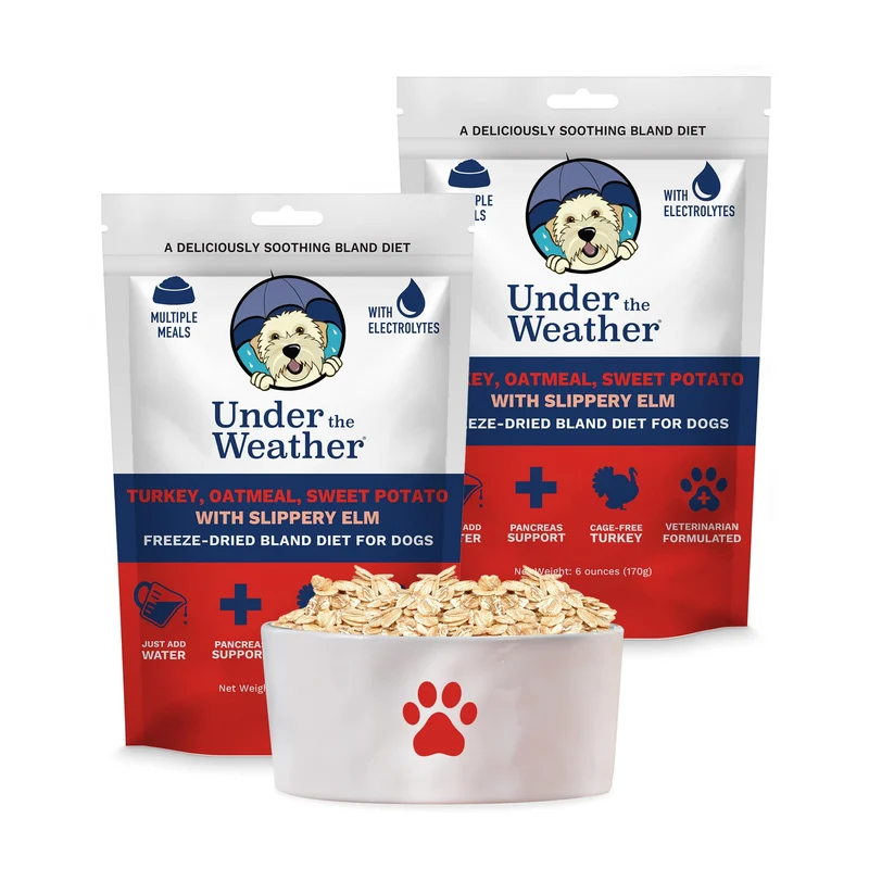 Under the Weather Bland Diet pour chien | Soutien digestif facile à digérer | 2x6 onces – Dinde, avoine, patate douce et orme glissant