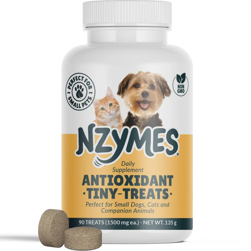 Nzymes® Friandises Antioxydantes Minuscules pour Chiens — Articulations, Pelage et Digestion | Fabriqué aux États‑Unis | 90 Friandises