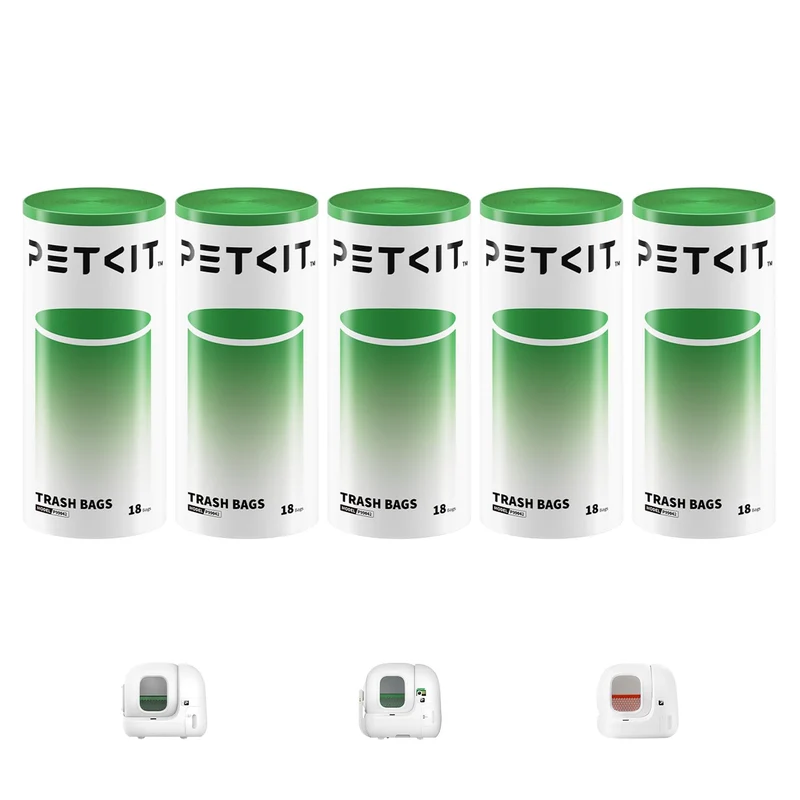 PETKIT Sacs Poubelle de Remplacement pour PuraMax 2 / PUROBOT Max Pro – 5 Rouleaux (90 Sachets)