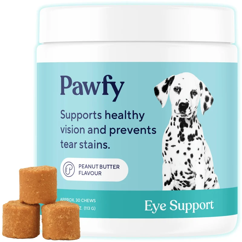 Pawfy Eye Support Soft Chews — Soutien oculaire, prévention des taches de larmes, lutéine & krill